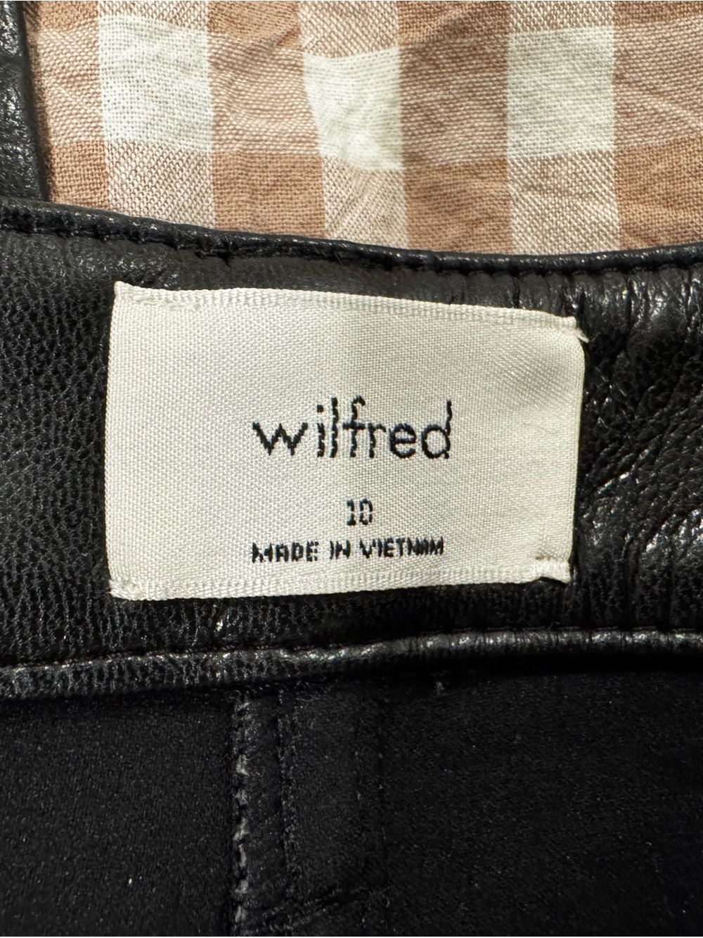 Aritzia Wilfred Black Leather-Trim Pants